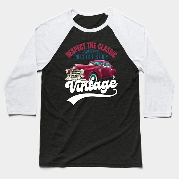 Classic Car Baseball T-Shirt by FullOnNostalgia
